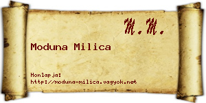 Moduna Milica névjegykártya